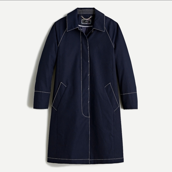 J Crew Trench Coat with Contrast Topstitch AI399 - Picture 4 of 4